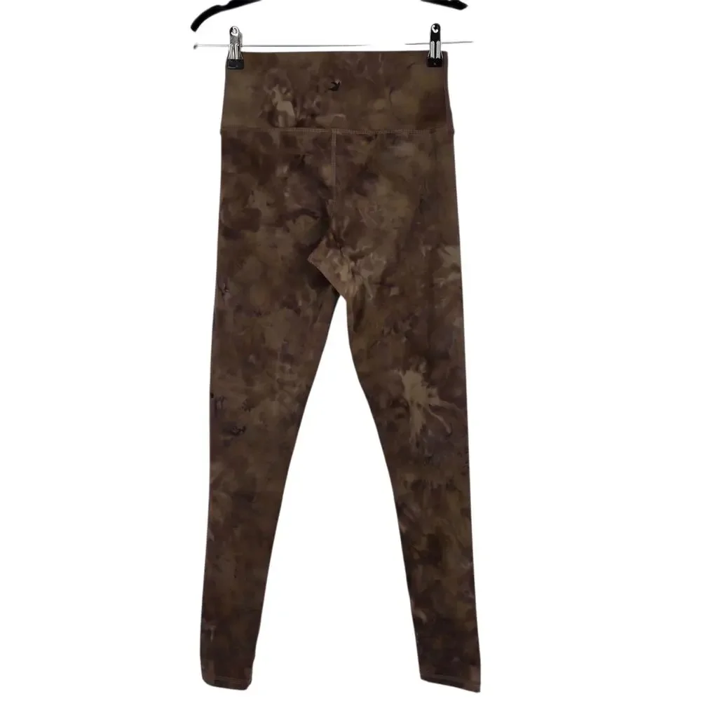 Glyder Brown Tie Dye High Waist Ankle Length Pure Yoga Pilates Leggings Size M